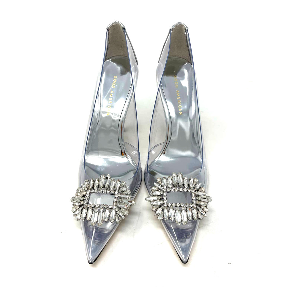 Good American Cinder-Rella Pumps Size 9.5 Glass Lucite GA275JPB-X - Picture 2 of 12